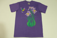 Hummingbird and Flowers Vintage Oneita Made in USA T-Shirt