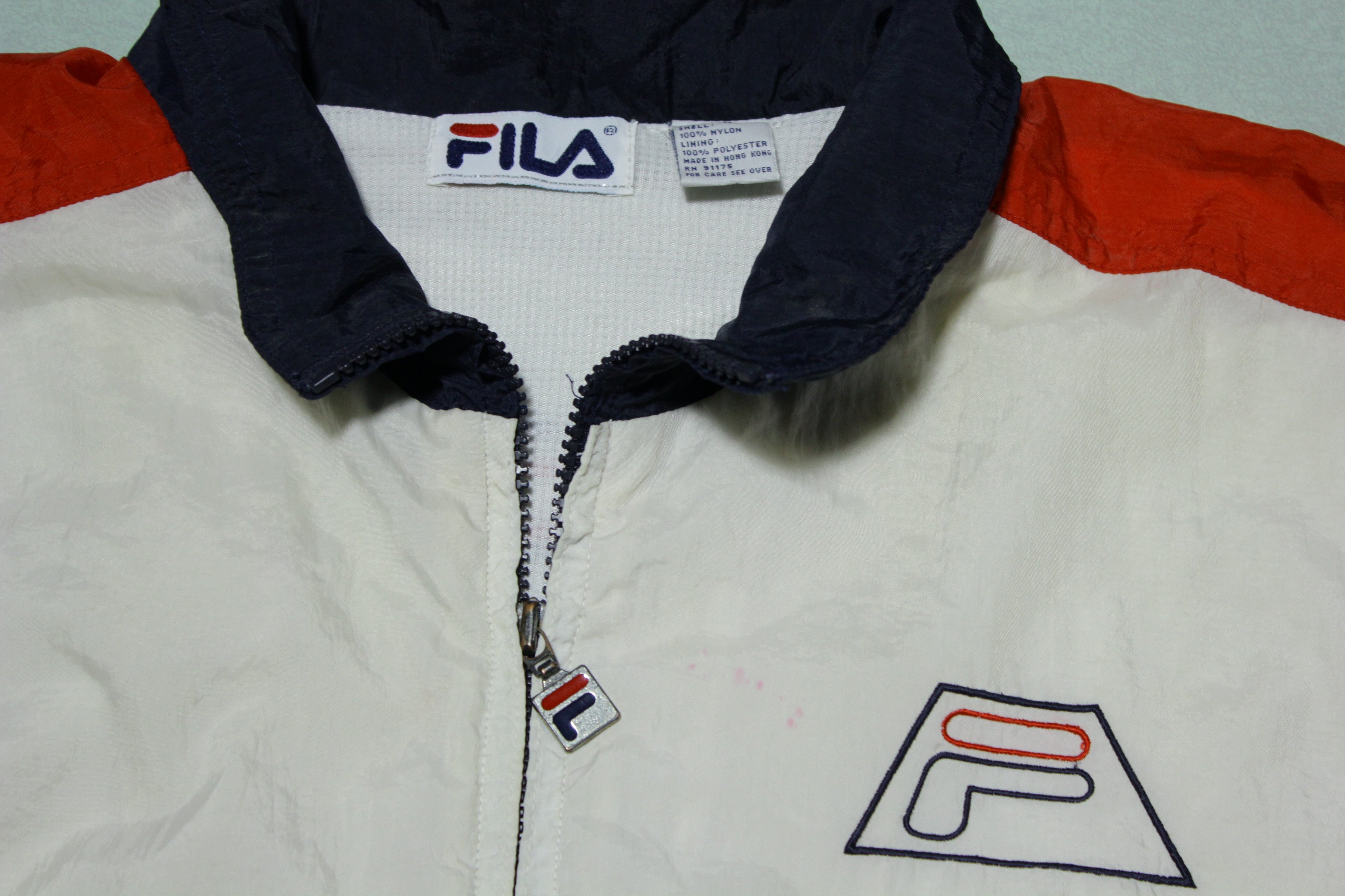 Fila Vintage 90's Big Logo Color Block Windbreaker Track Jacket