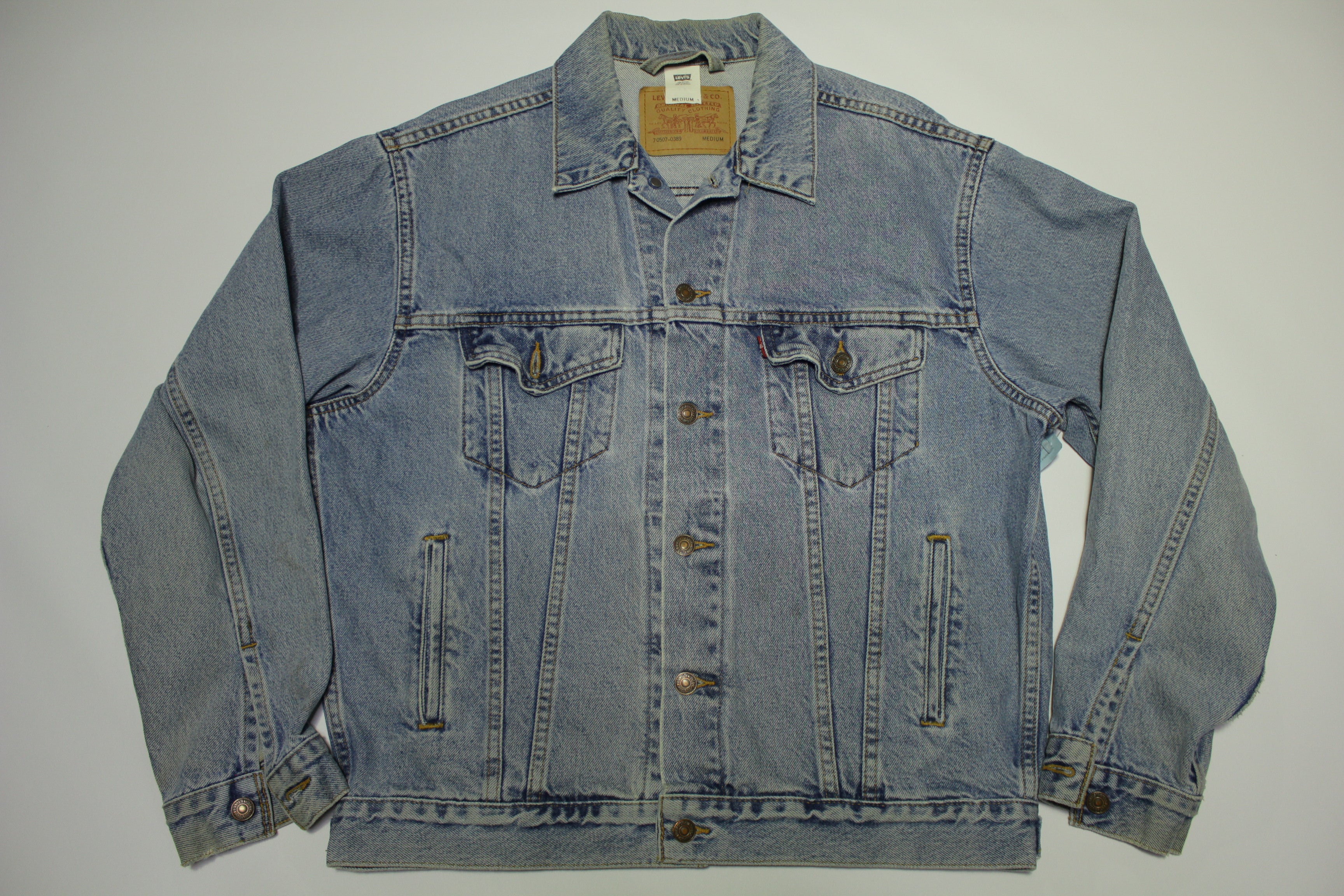 Vintage Levi's Jacket Mens L Denim Jean Trucker 90s Button 70507