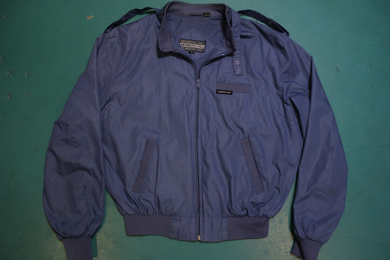 Members Only Cafe Racer 80's Vintage Bomber Jacket Blue Men's Large –  thefuzzyfelt