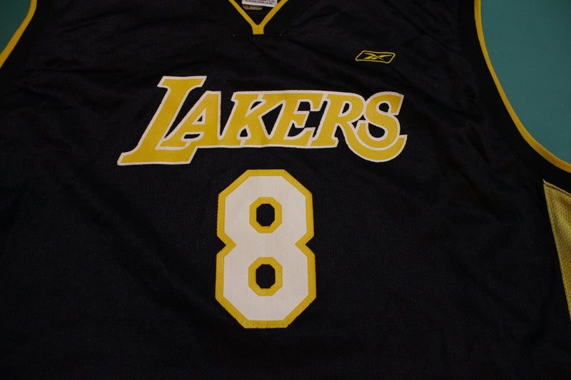 Vtg Reebok NBA Los Angeles Lakers Kobe Bryant #8 Yellow Jersey