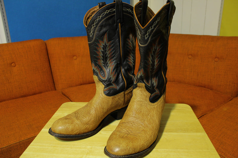 Tony Lama Men's Pecan Taurus Shoulder Cowboy Boot Round Toe