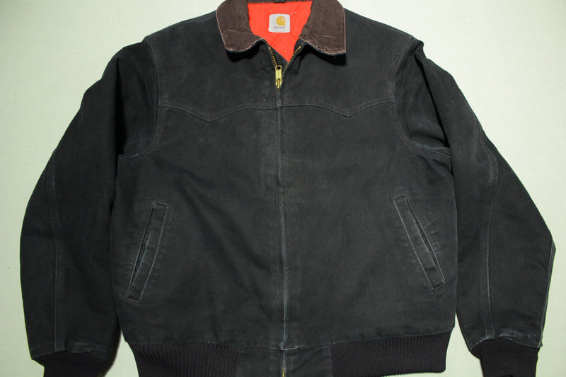 Carhartt Vintage Quilt Lined Santa Fe Western Black 80s 90s Work 