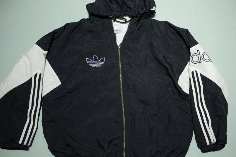 Adidas Vintage 90's Color Block 3 Stripe Windbreaker Puffer Hooded Hoo –  The Fuzzy Felt