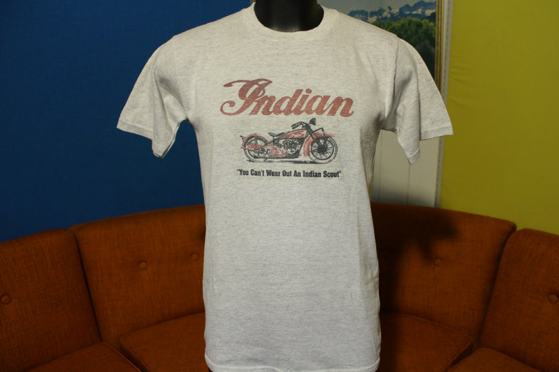 Indian Scout Vintage 80s Short Sleeve Crew Neck Motorcycle T-shirt 
