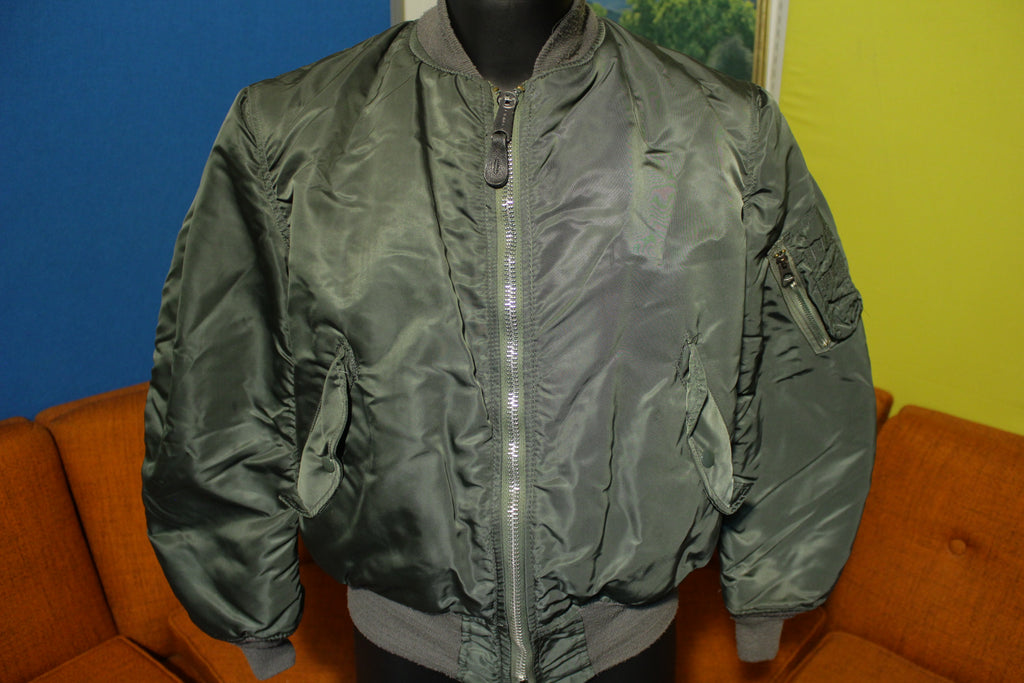 Alpha Industries Vtg MA-1 Flight Bomber Jacket Official Green