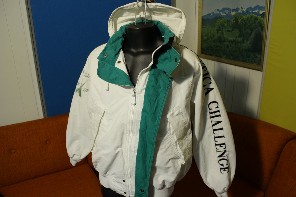 Nautica Challenge Spell Out Color Block Vintage 90s J-Class White
