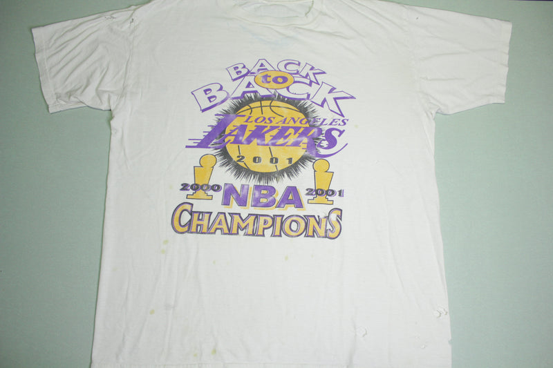 Vintage Nike - Los Angeles Lakers Back To Back T-Shirt 2001 Large