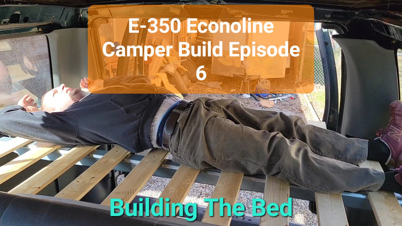 E-350 Econoline Camper Van Build Ep. 6. Building IKEA Skorva Bed w/ Wood Slats + More Demo