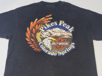 Harley Davidson Motorcycles Vintage 90's Born To Freedom Pikes Peak Colorado Springs T-Shirt
