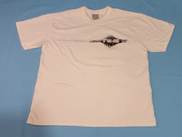 NIke Y2K Vintage Seismic Chart Recorder Silver Tag Bullseye T-Shirt