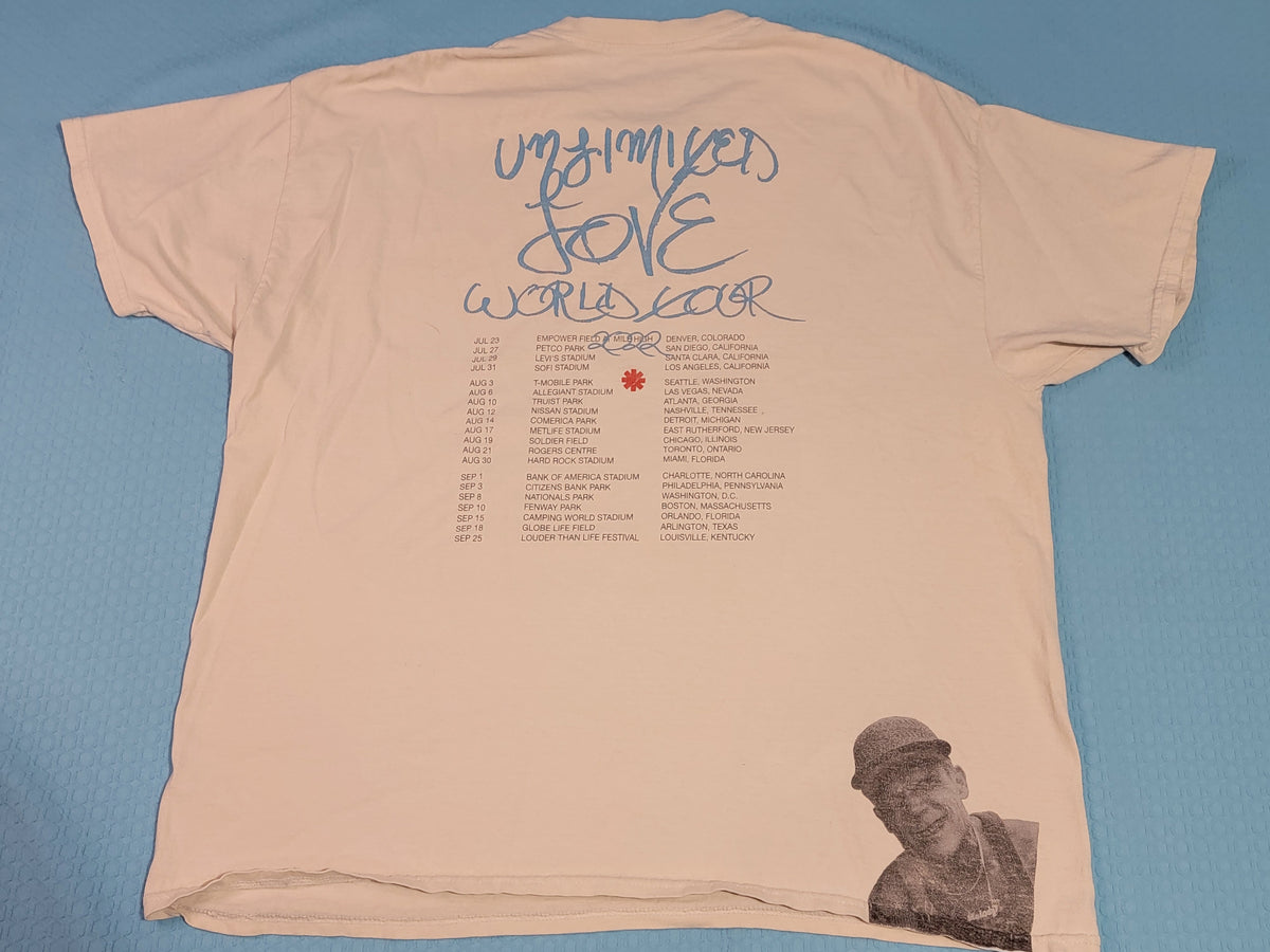Red Hot Chili Peppers RHCP 2022 Unlimited Love Flea US Cities Tour T-Shirt