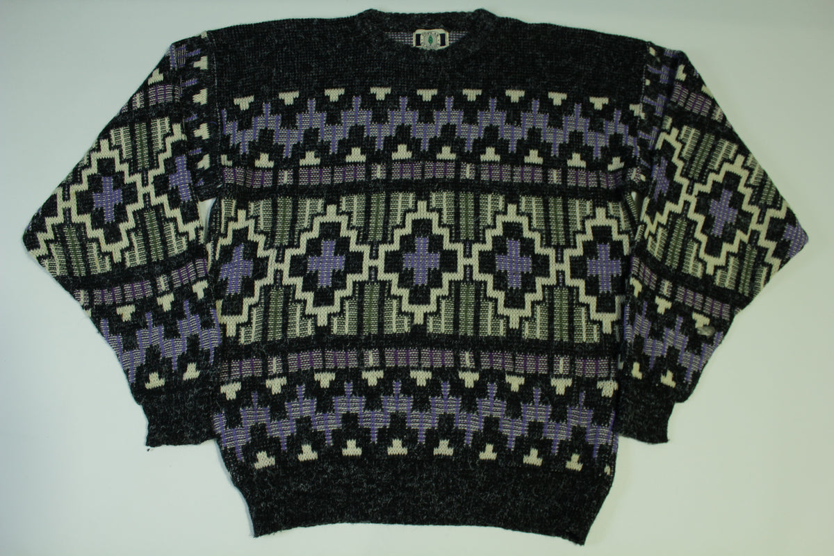 Poplar Classics Made in USA Geometric Vintage 80's Pattern Cosby Sweater