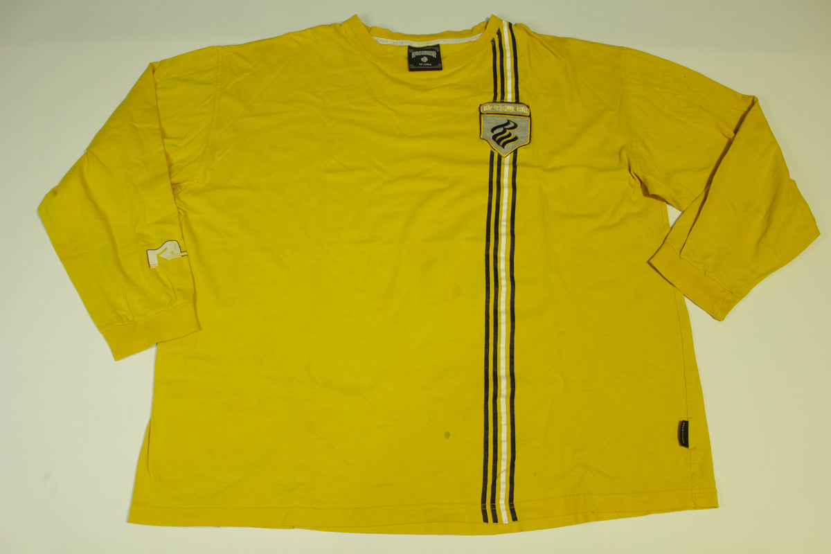 Rocawear Vintage Y2K Yellow Long Sleeve Embroidered Distressed Streetwear T-Shirt