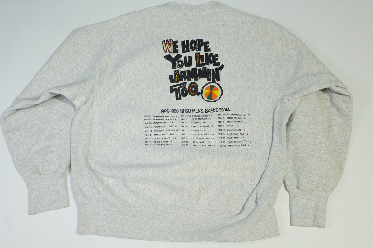 We Be Jammin 1995-96 BHSU Men's Basketball Vintage 90's Reverse Weave Crewneck Sweatshirt