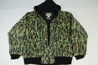 Jim Teeny Vintage Polar Fleece Quilt Lined Hooded Sweatshirt 90's Camo Jacket