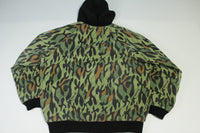 Jim Teeny Vintage Polar Fleece Quilt Lined Hooded Sweatshirt 90's Camo Jacket