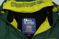 Green Bay Packers Vintage 90's Pro Player Puffer Fleece Lined Hooded Football Jacket