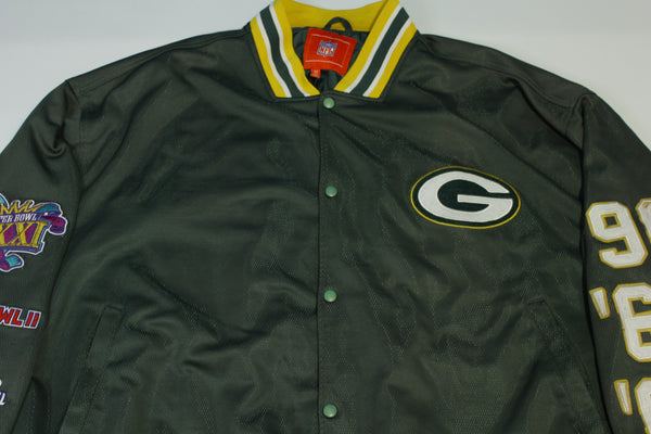 Green Bay Packers Vintage Y2K Super Bowl '96 '67 66' Patch Football Jacket