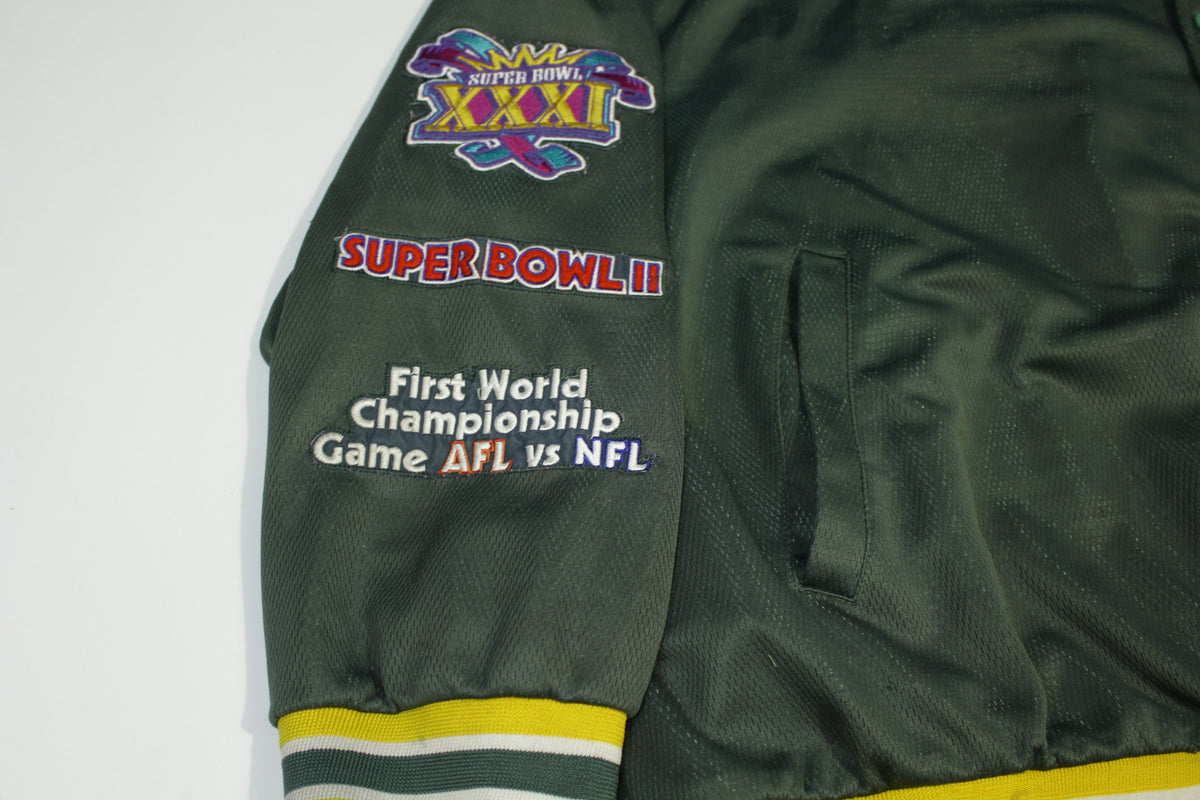 Green Bay Packers Vintage Y2K Super Bowl '96 '67 66' Patch Football Jacket