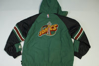 Seattle Sonics Vintage 90's '96 Puffer Hooded Parka Center Pouch Big Patch Starter Jacket