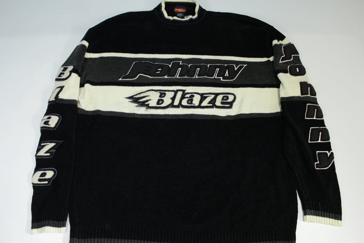 Johnny Blaze Vintage Y2K Wu Tang Method Man Hip Hop Racing Flames Sweater