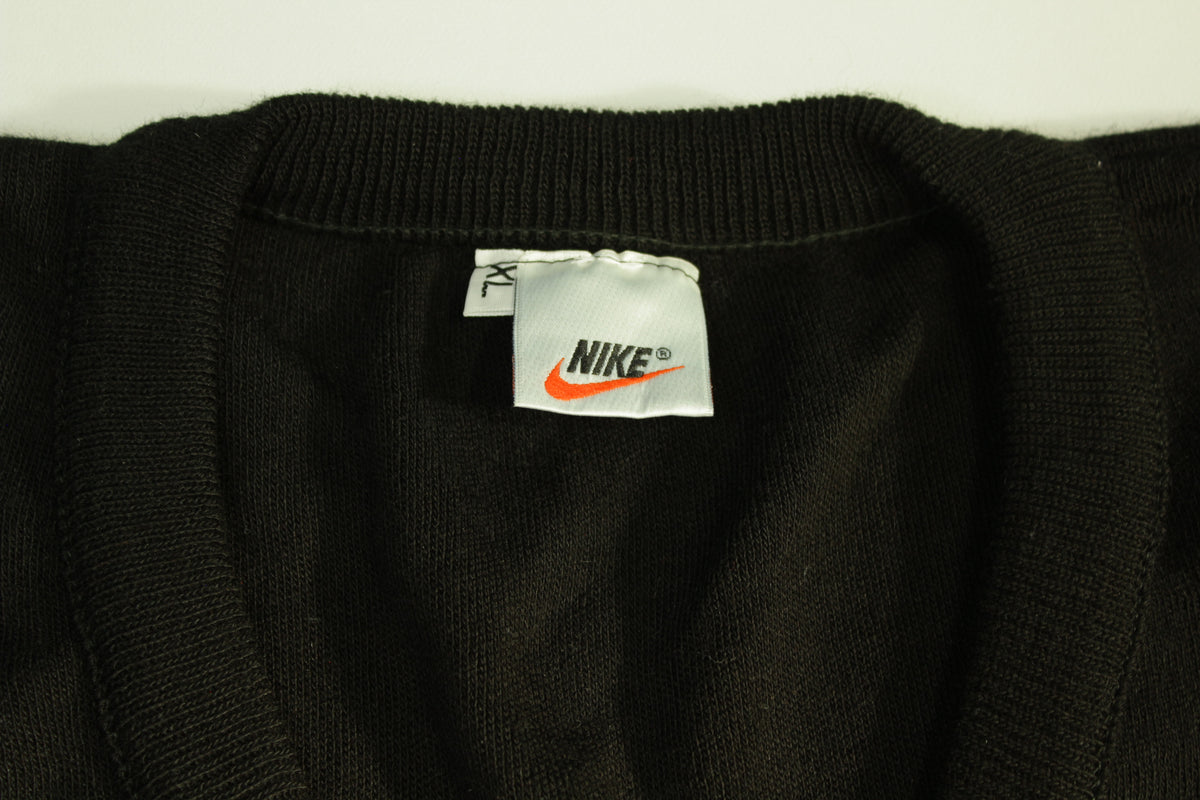 Nike Basketball Vintage 90's V-Neck Swoosh Check Coaches Sweater