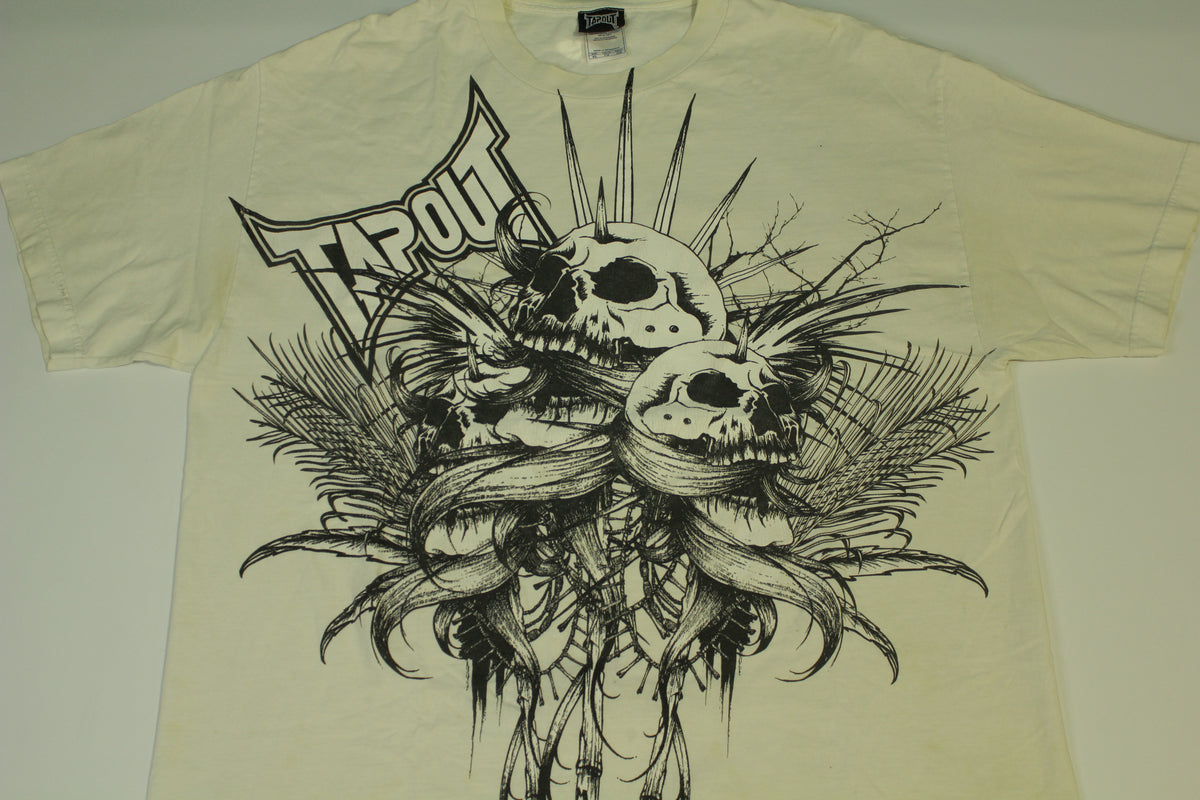 Tapout AOP Skull Crusher Vintage Y2K MMA UFC Gothic Rampage T-Shirt