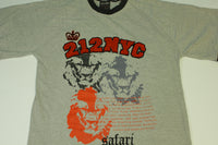 212NYC Vintage Y2K Safari Lion Crown Streetwear Ringer T-Shirt