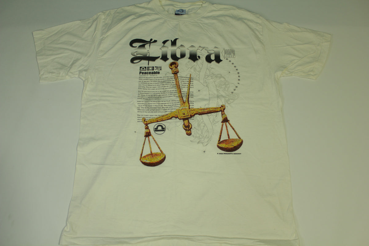 Libra Peaceable Vintage Y2K Urban Environmental Management Astrology T-Shirt