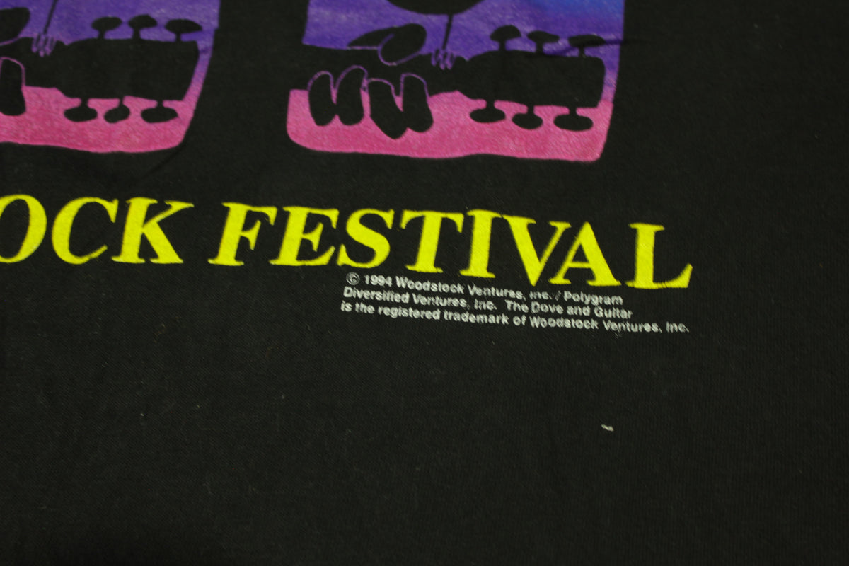 Woodstock Festival 1994 Vintage 25 Year Concert 90's Single Stitch Gem T-Shirt