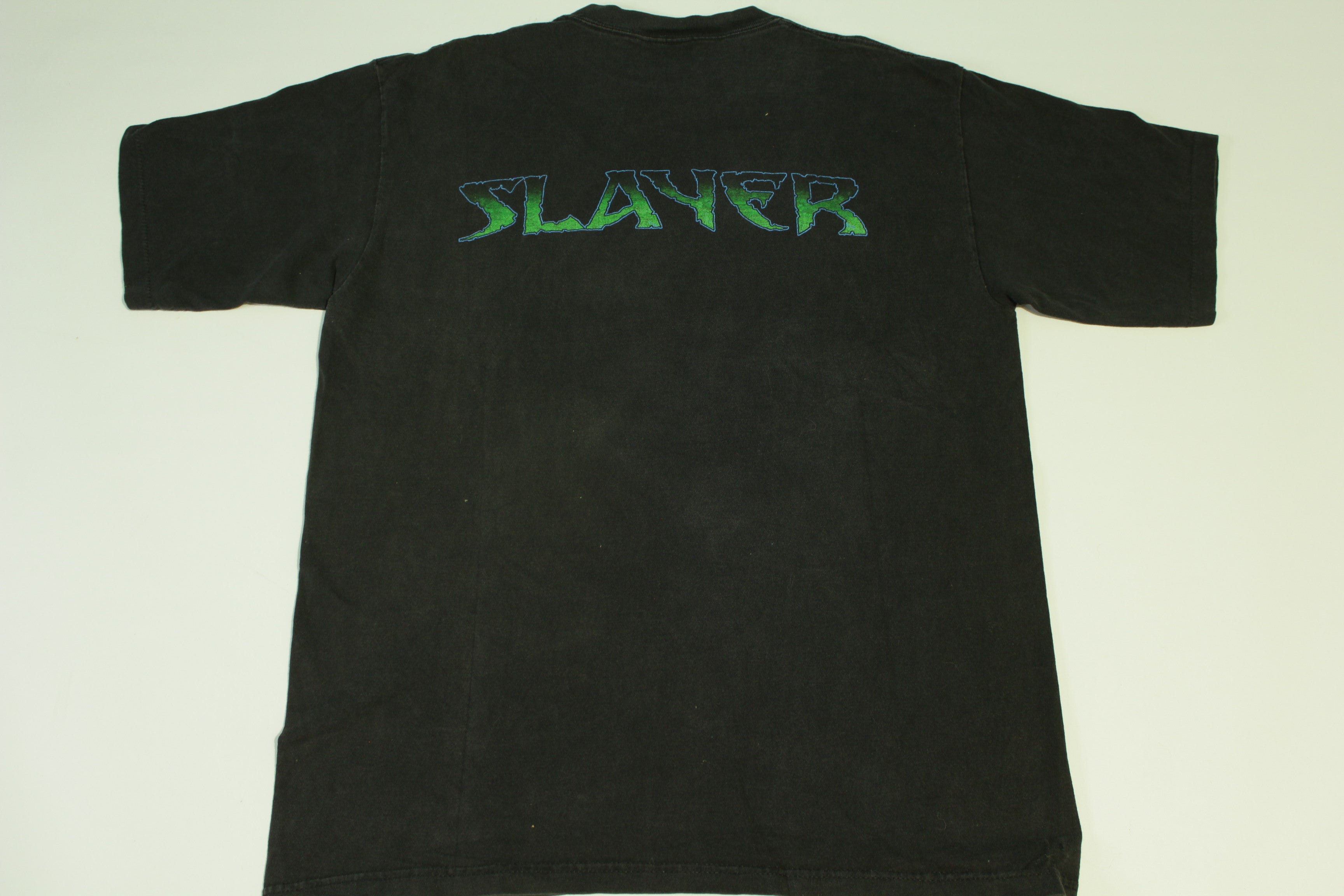 Slayer 2000 Y2K Vintage Metal Skull Thrash Green Skeleton Band T