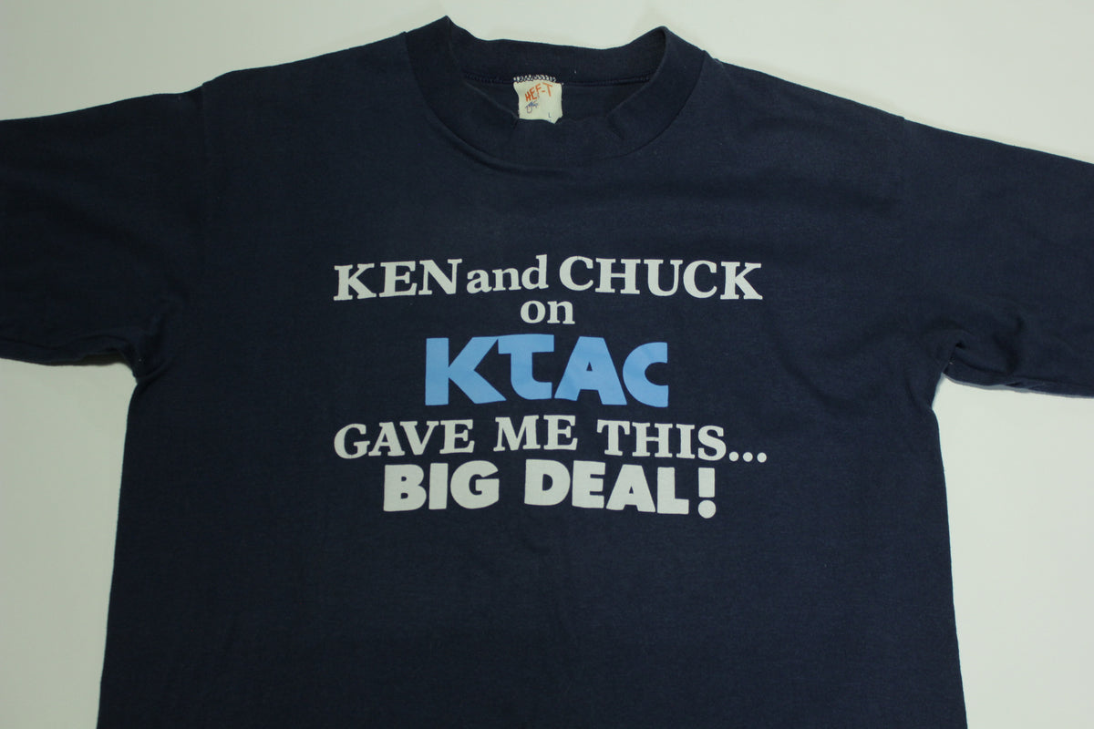 Ken & Chuck On KTAC Gave Me This Big Deal Vintage 80's Tacoma Radio T-Shirt