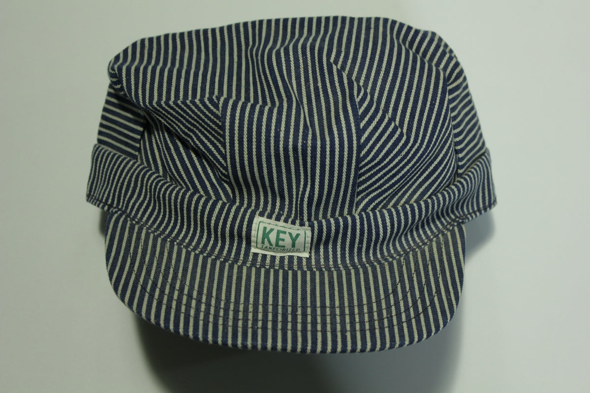 Key Imperial Sanforized Vintage 60's Striped Conductors Railroad Hat