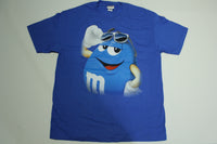 M&M Blue With Shades 2000s Official Candy Snack T-Shirt