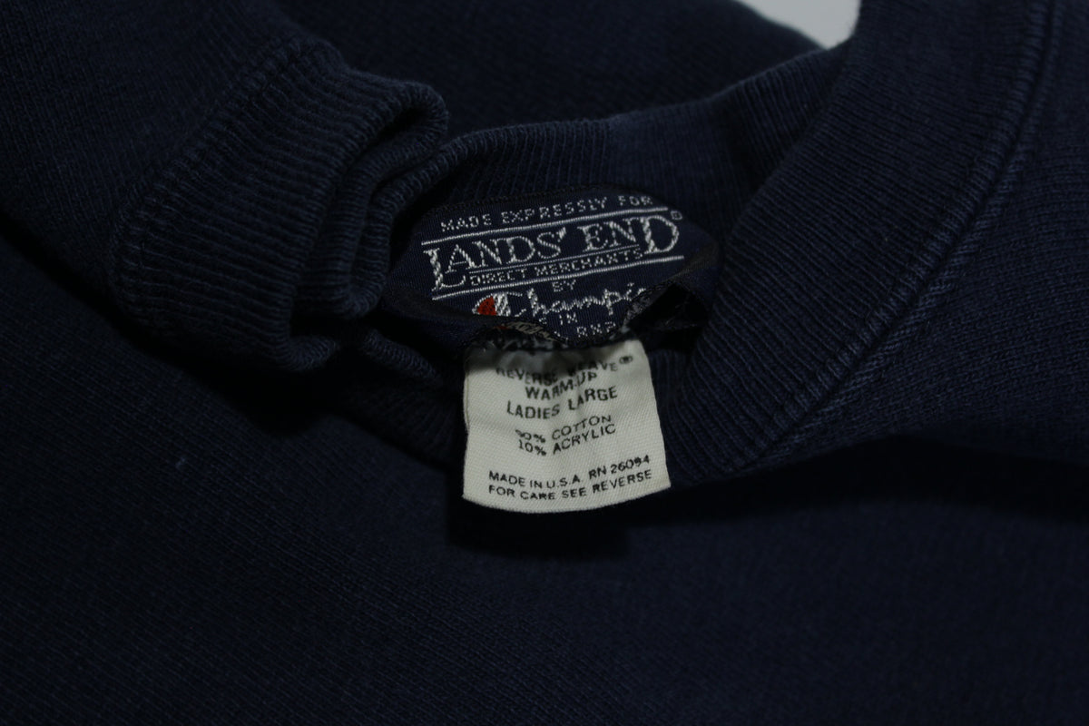 Champion Land's End Made in USA Vintage 90's Reverse Weave Crewneck Blank Sweatshirt