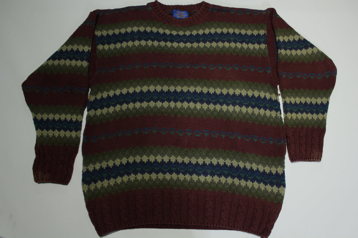 Pendleton Lobo Made in USA Vintage 80's Grandpa's Fireplace Sweater