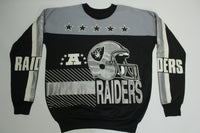 Los Angeles Raiders Vintage 90's AOP Garan Official Licensed LA NFL Crewneck Sweatshirt