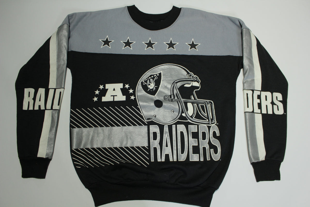 Los Angeles Raiders Vintage 90's AOP Garan Official Licensed LA NFL Cr –  thefuzzyfelt