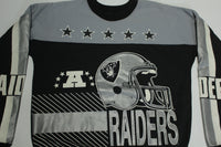 Los Angeles Raiders Vintage 90's AOP Garan Official Licensed LA NFL Crewneck Sweatshirt