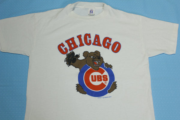 Chicago Cubs Vintage 1988 Angry Bear Mascot Logo 7 Made in USA Single Stitch T-Shirt