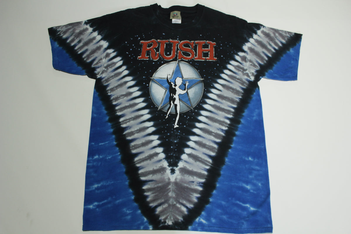 Rush Tie Dye Vintage Y2K Liquid Blue Concert Prog Rock T-Shirt