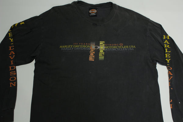 Harley Davidson RK Stratman Vintage 2003 100 Year Long Sleeve USA Distressed T-Shirt
