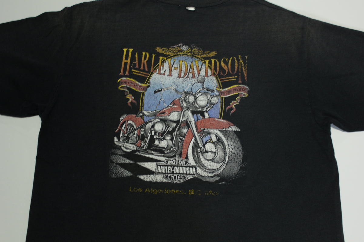 Harley Davidson Y2K Los Algodones BC Mexico Distressed HD Motorcycle T-Shirt