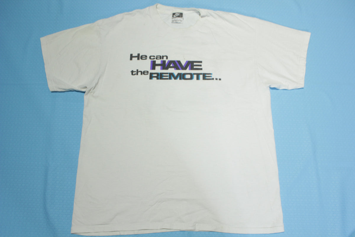 Nike I'm Going To Work Out He Can Have The Remote Vintage 90's Made in USA T-Shirt