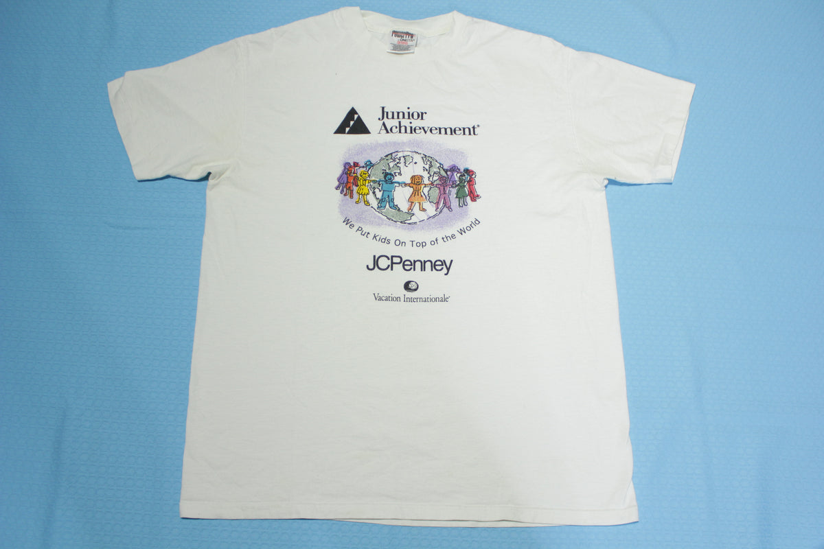 JCPenney Vintage 90's Junior Achievement Top of The World Single Stitch T-Shirt