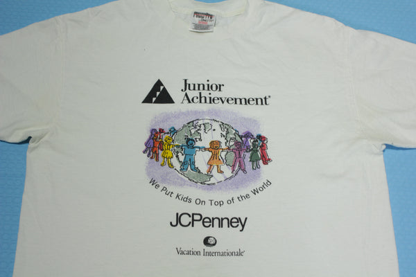 JCPenney Vintage 90's Junior Achievement Top of The World Single Stitch T-Shirt