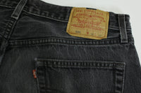Levis 501 Button Fly Vintage 90's Denim Grunge Punk Red Tab Black Jeans