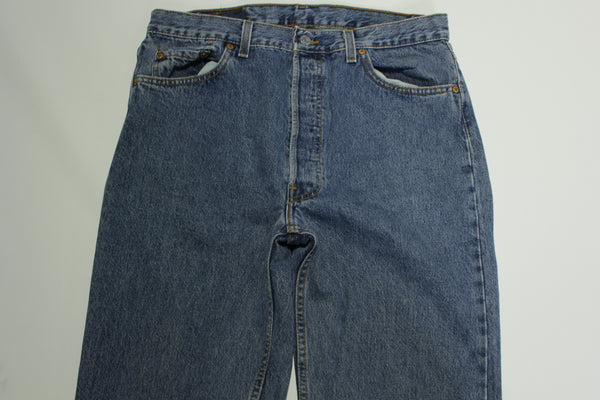 Levis 501 Button Fly Vintage 90's Denim Grunge Punk Red Tab Blue Jeans