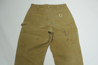 Carhartt B01 BRN Dungaree Fit Duck Wash Canvas Double Knee Front Work Construction Pants